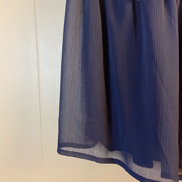 Mossimo | Sheer Navy Blue Empire Waist Top - Picture 4 of 5